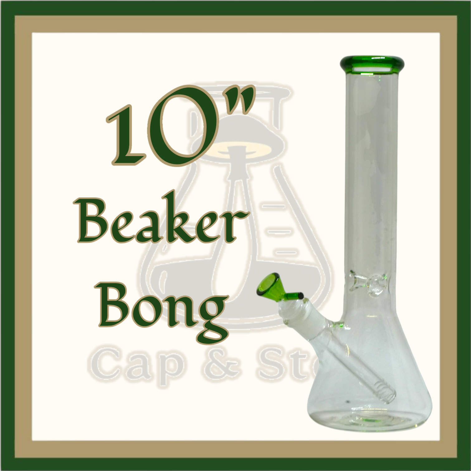 WATERPIPE - 10" Beaker Bong Diffuse Downstem - Colors Available *Cap & Stem Provisions