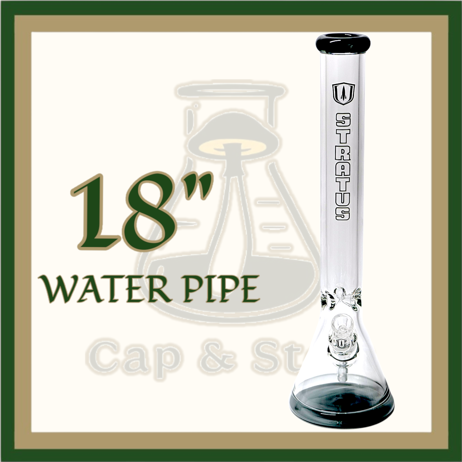 WATERPIPE - 18" Beaker w/ Diffuser downstem  - Dark Blue *Cap & Stem Provisions