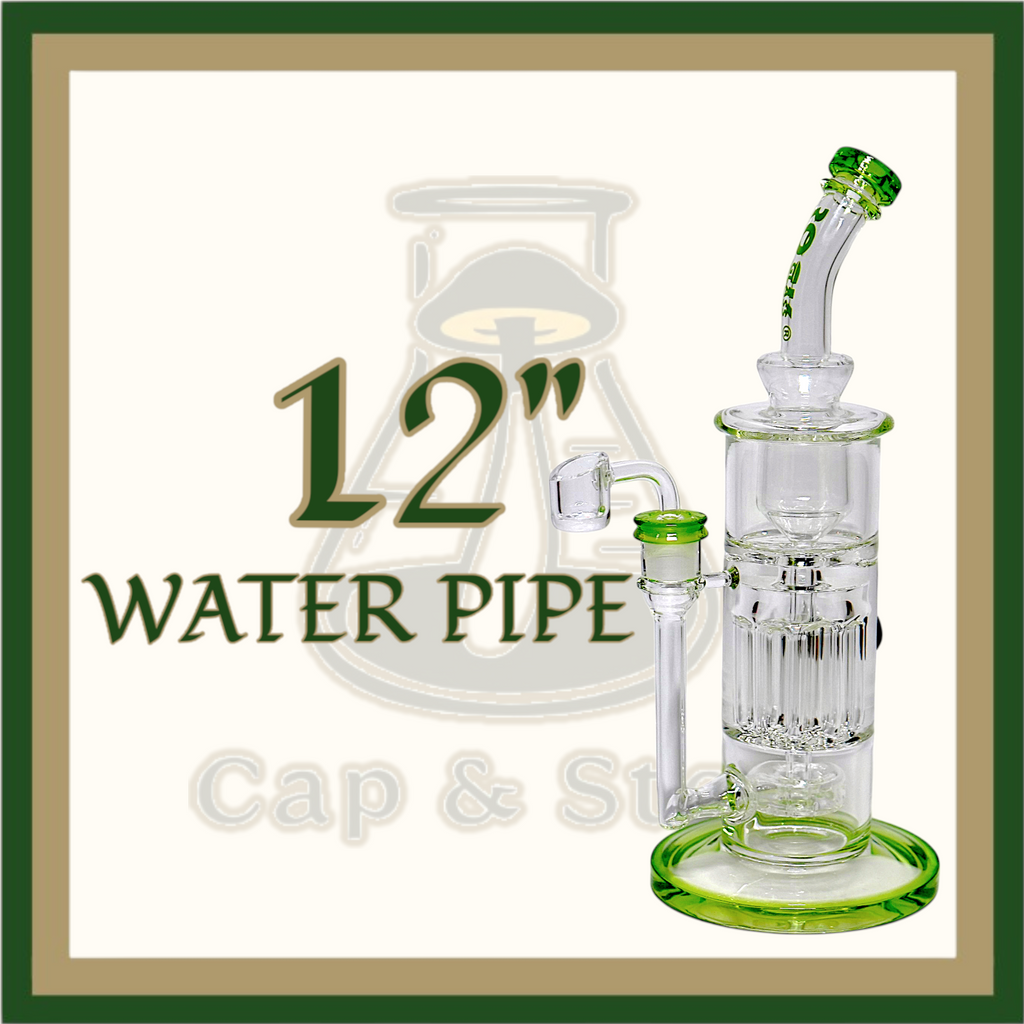 WATERPIPE - 12" Tulip Perc *Cap & Stem Provisions