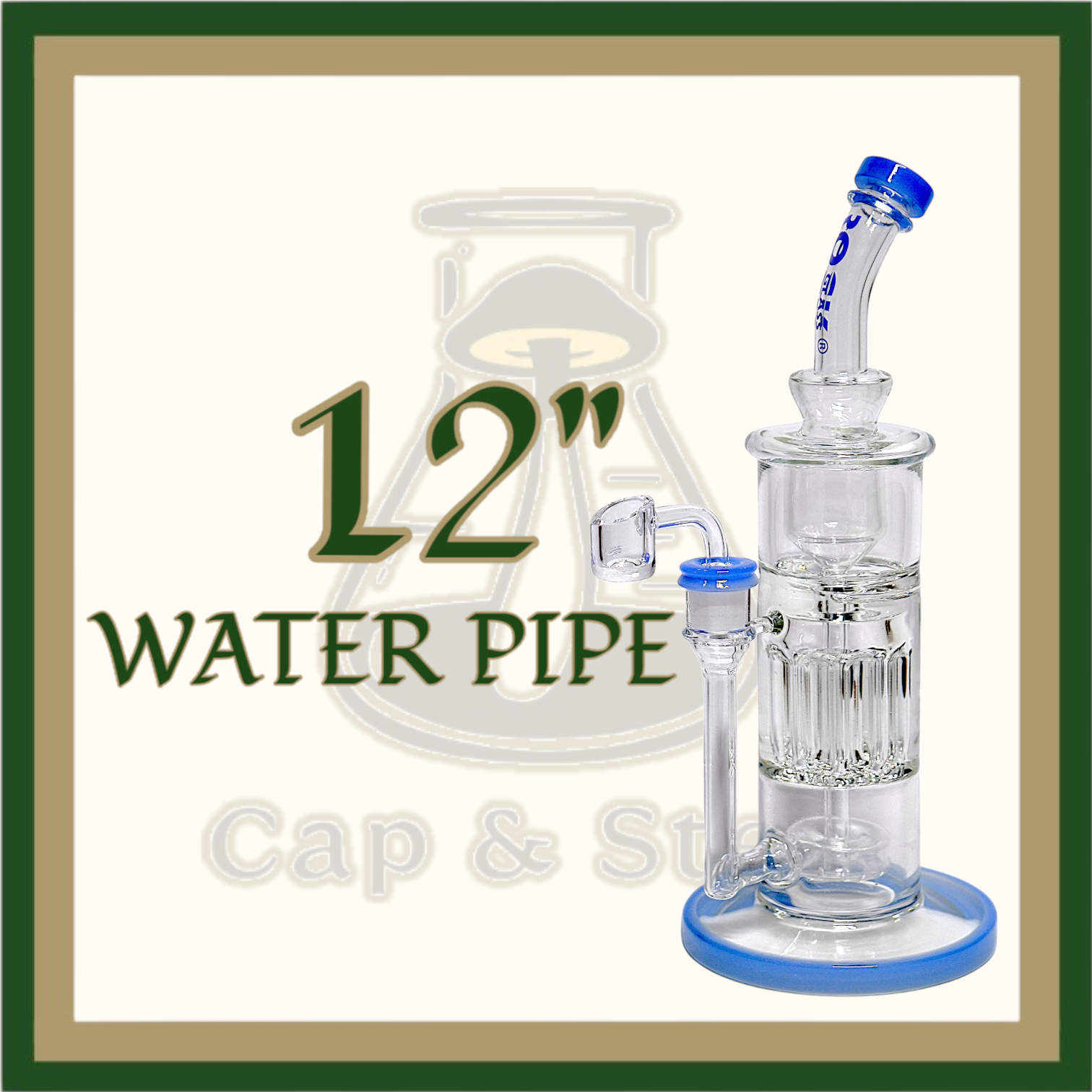 WATERPIPE - 12" Tulip Perc *Cap & Stem Provisions
