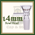 BOWL HEAD - 14mm Glass Bowl Head *Cap & Stem Provisions