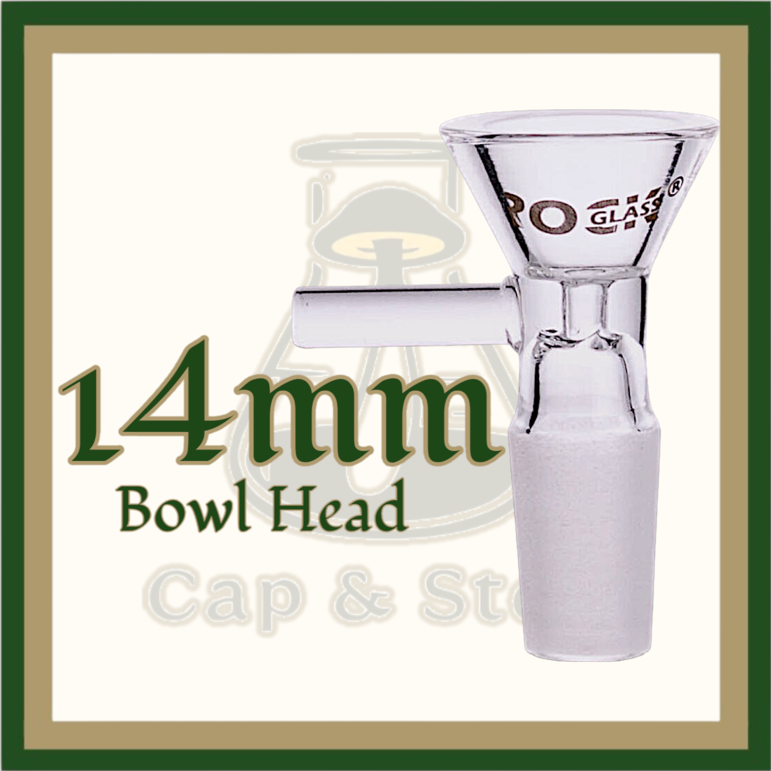 BOWL HEAD - 14mm Glass Bowl Head *Cap & Stem Provisions
