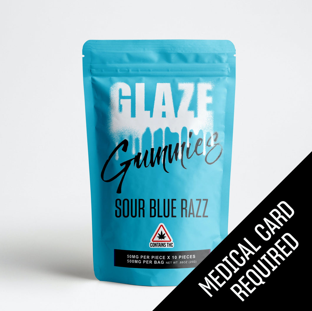 500mg Sour Blue Razz Gummies *Glaze