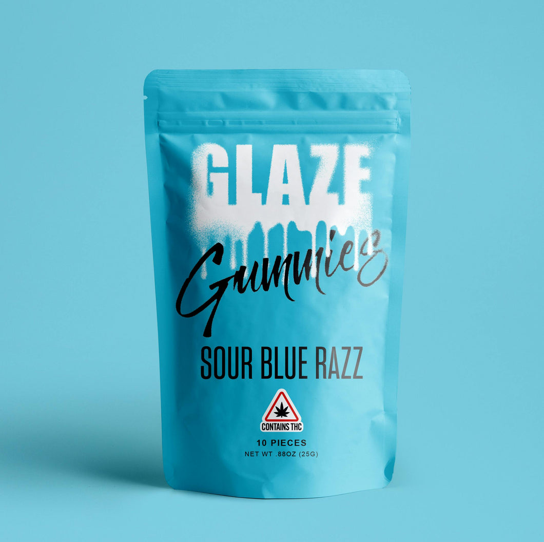 100mg Sour Blue Razz Gummies *Glaze