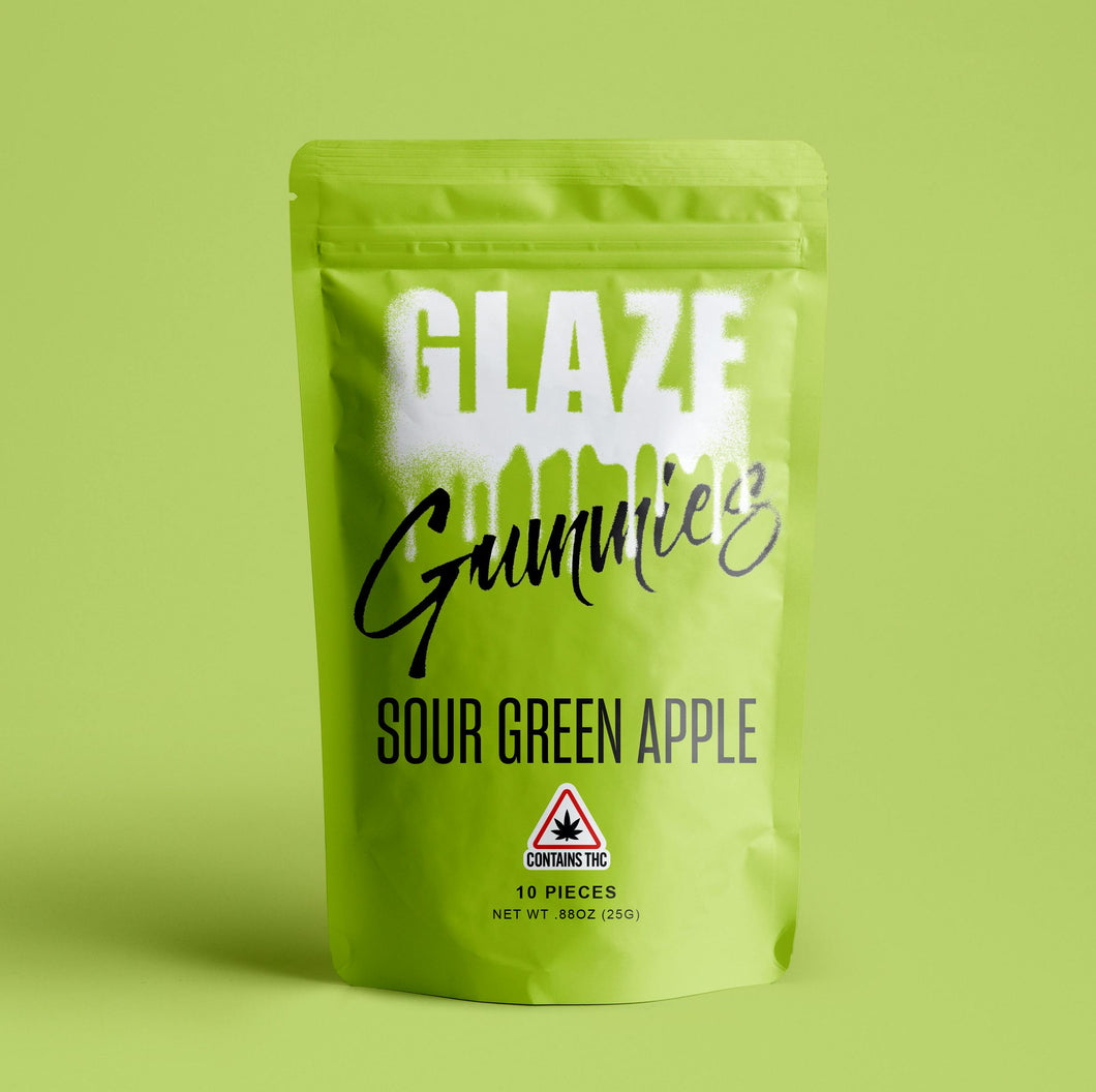 100mg Sour Green Apple Gummies *Glaze