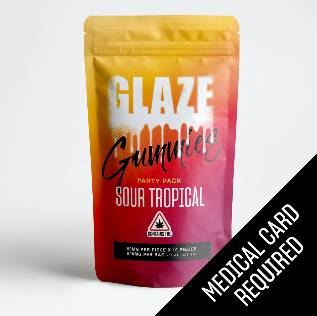 500mg Sour Tropical Gummies Party Pack *Glaze