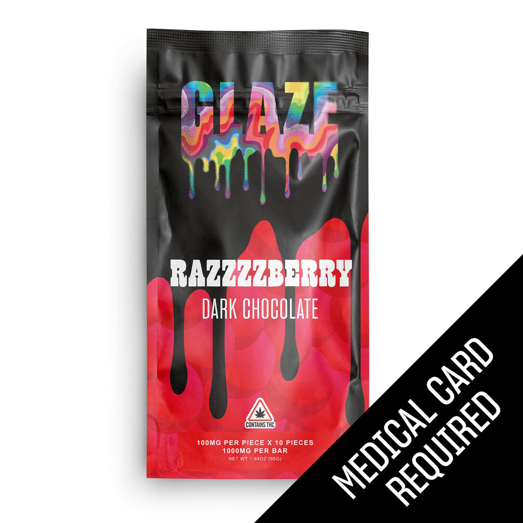 1000mg Razzzzberry Dark Chocolate Bar THC Bar (100mg/pc) *Glaze