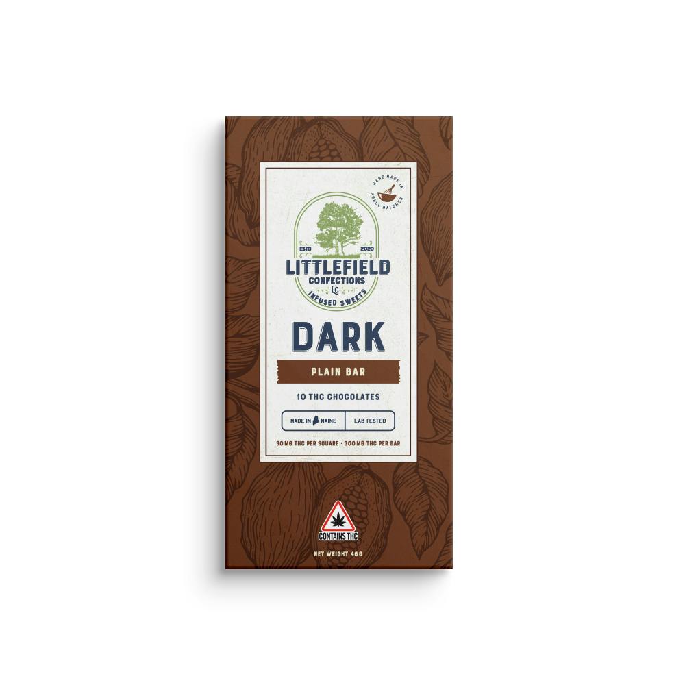 300mg Dark Chocolate THC Bar (10mg/pc) *Littlefield Confections