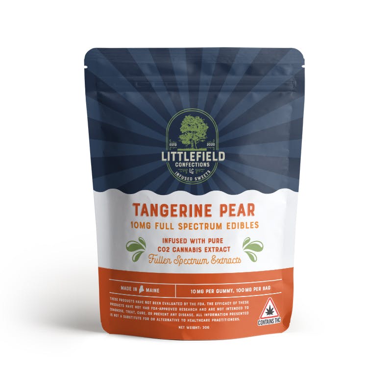 NEW! Full-Spec Tangerine Pear Gummies 100mg *Littlefield Confections