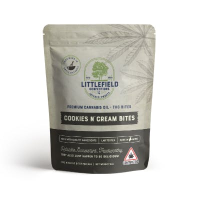 50mg Cookies & CreamTHC Bites  10mg/pc *Littlefield Confections