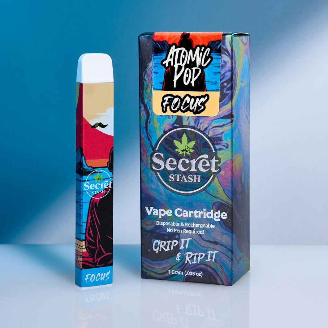 Secret Stash | Disposable Cart | Focus | Atomic Pop | 1g (NEW)