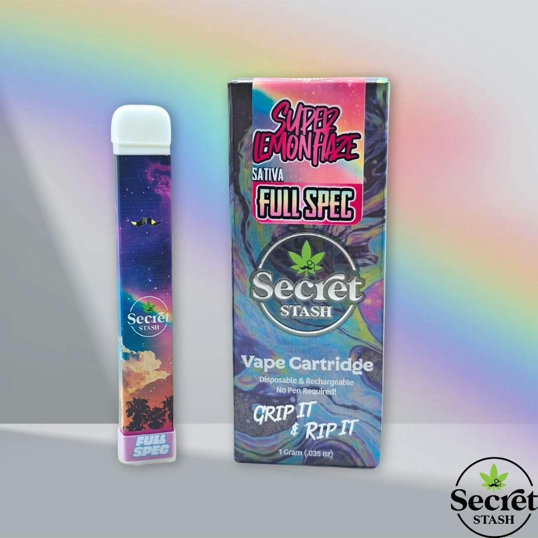 Secret Stash | Full Spectrum Disposable Cartridge | Super Lemon Haze | 1g