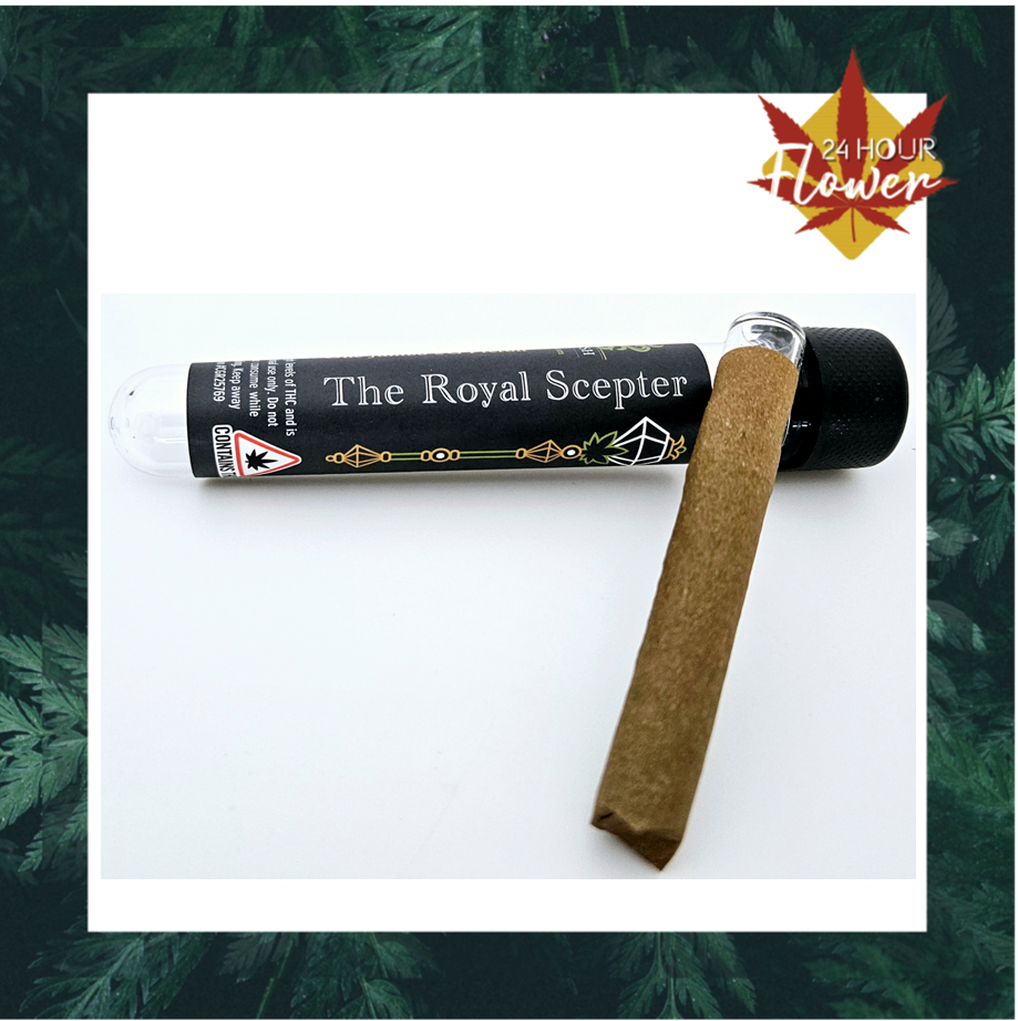 White Runtz ROYAL SCEPTER (INDICA/HYBRID) - 2g HEMP BLUNT w/ Reusable Glass Tip!