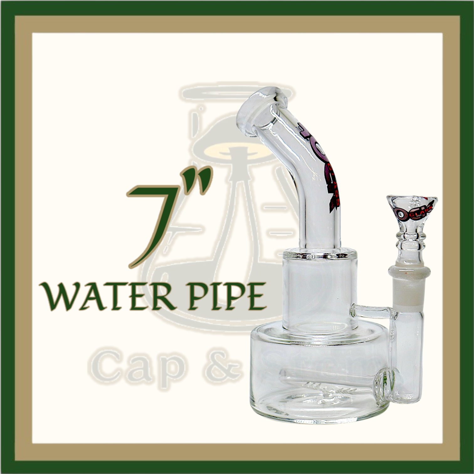 WATERPIPE - 7" Inline Perc *Cap & Stem Provisions