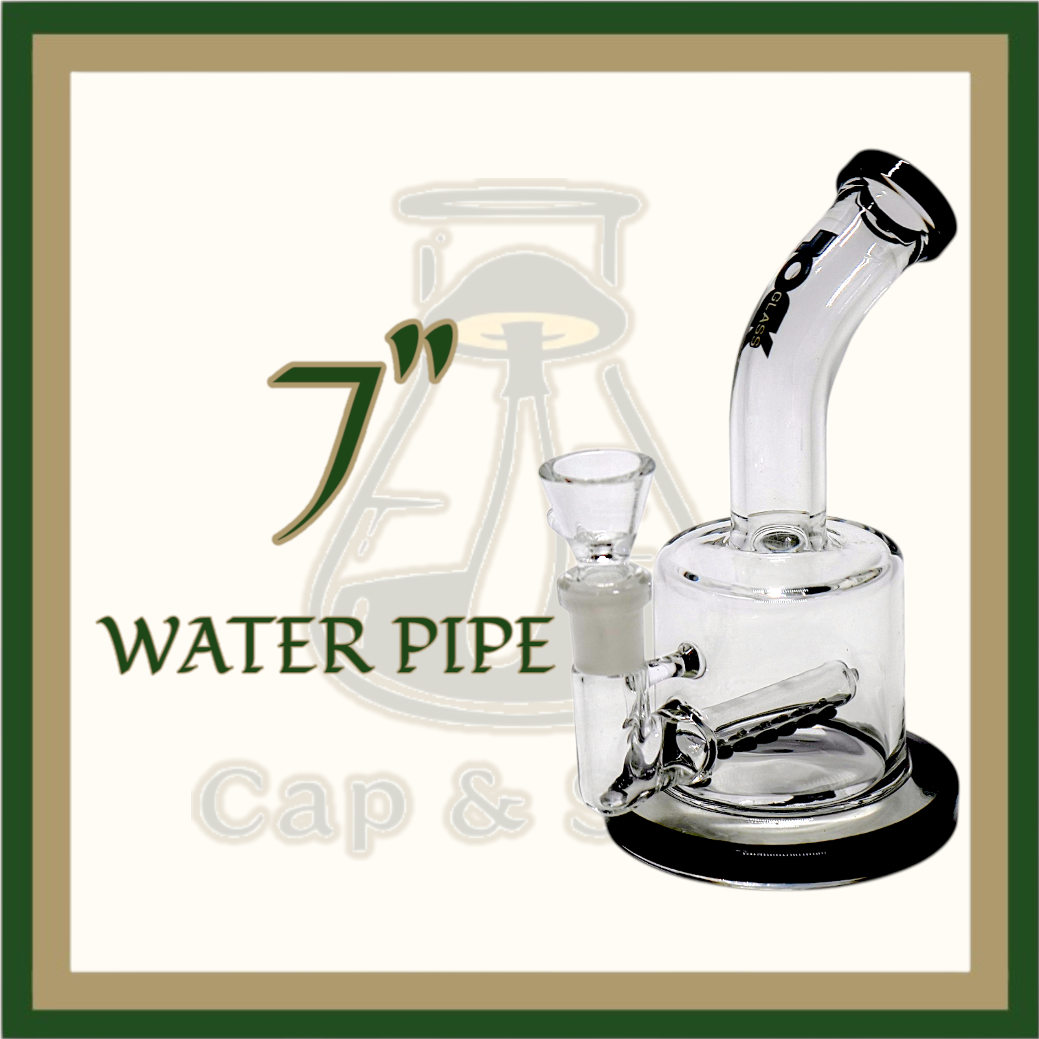 WATERPIPE - 7" Inline Perc - Colors Available *Cap & Stem Provisions