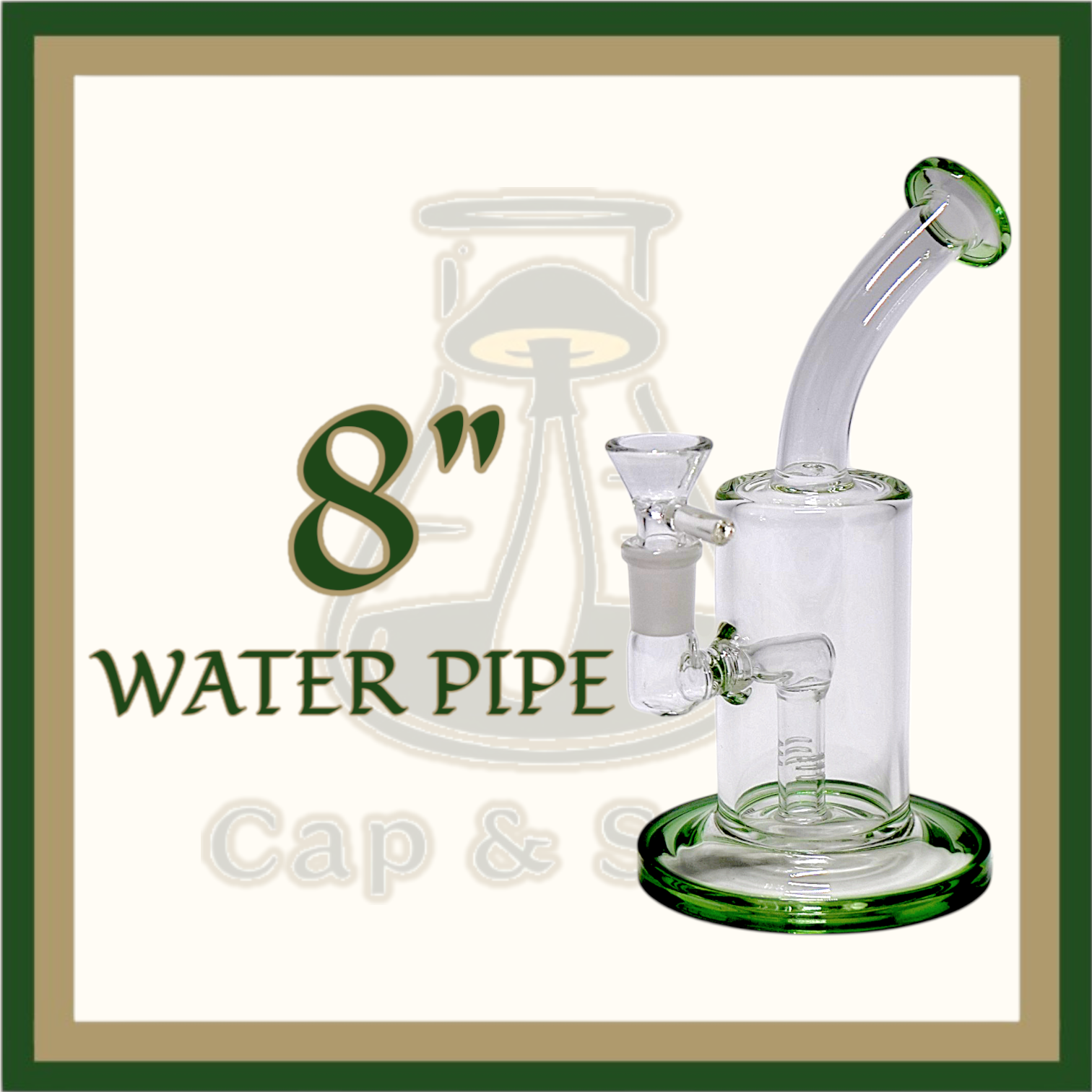 WATERPIPE - 8" Single Perc Diffuser *Cap & Stem Provisions