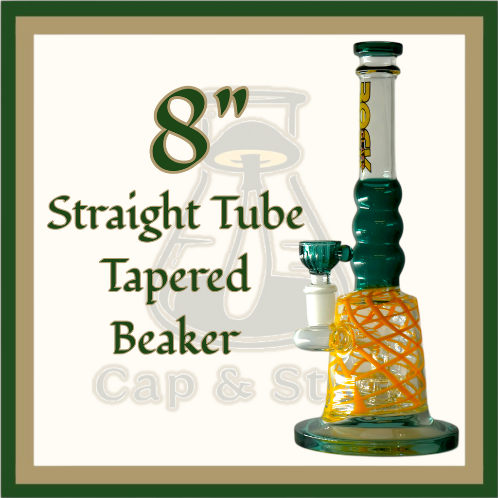 WATERPIPE - 8" Showerhead Perc Straight Tube - Colors Available *Cap & Stem Provisions
