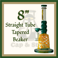 WATERPIPE - 8" Showerhead Perc Straight Tube - Colors Available *Cap & Stem Provisions