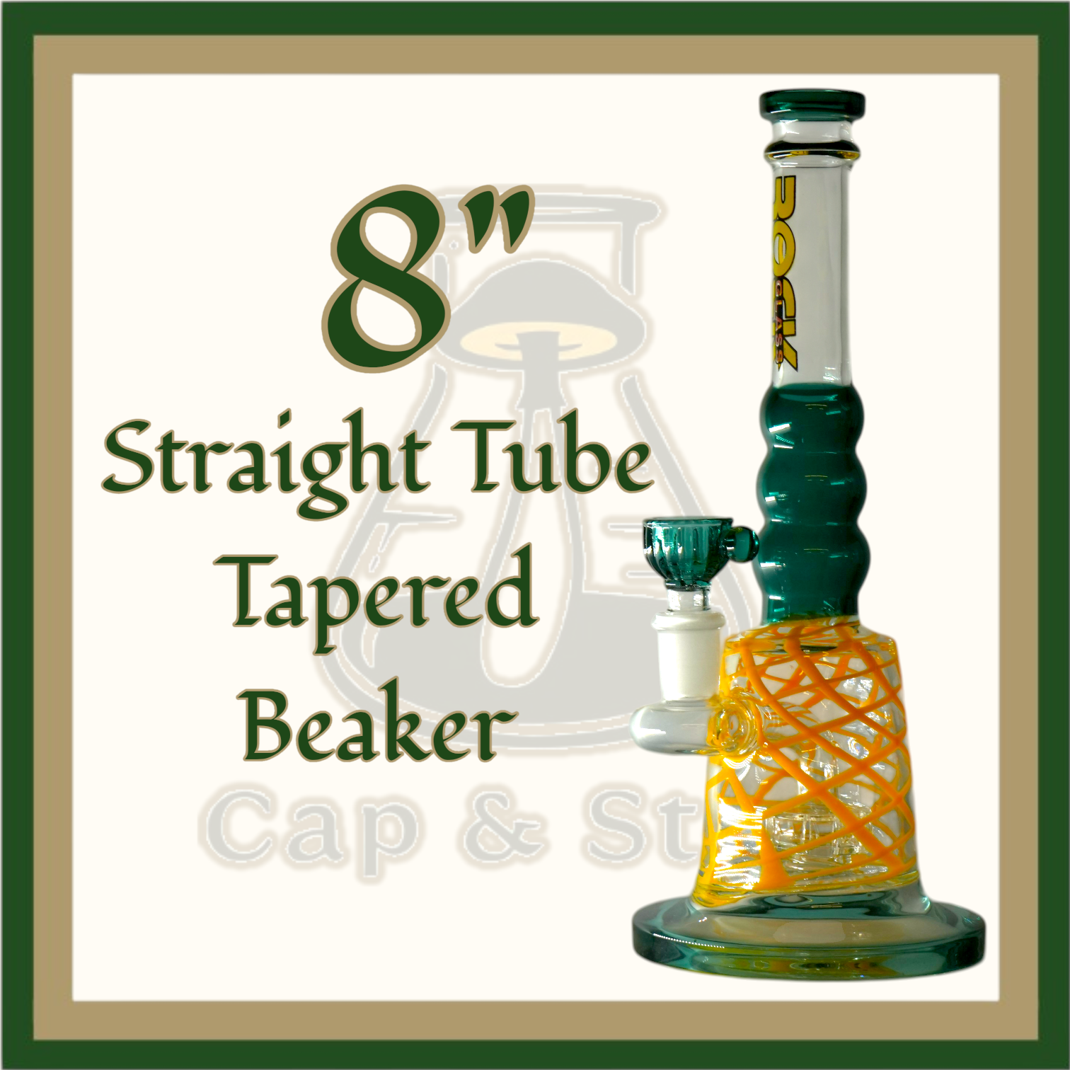 WATERPIPE - 8" Showerhead Perc Straight Tube - Colors Available *Cap & Stem Provisions