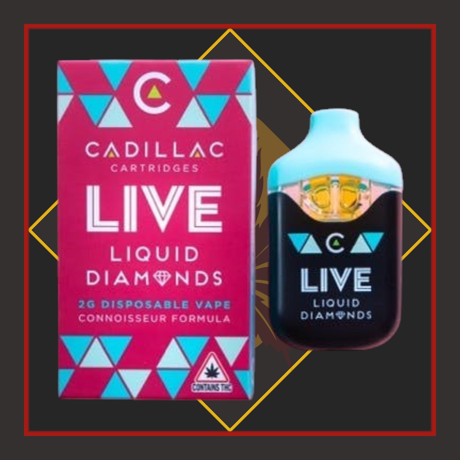 2g Liquid Diamonds Disposable - Glitter Bomb x Red Congolese - HYBRID/SATIVA *Cadillac