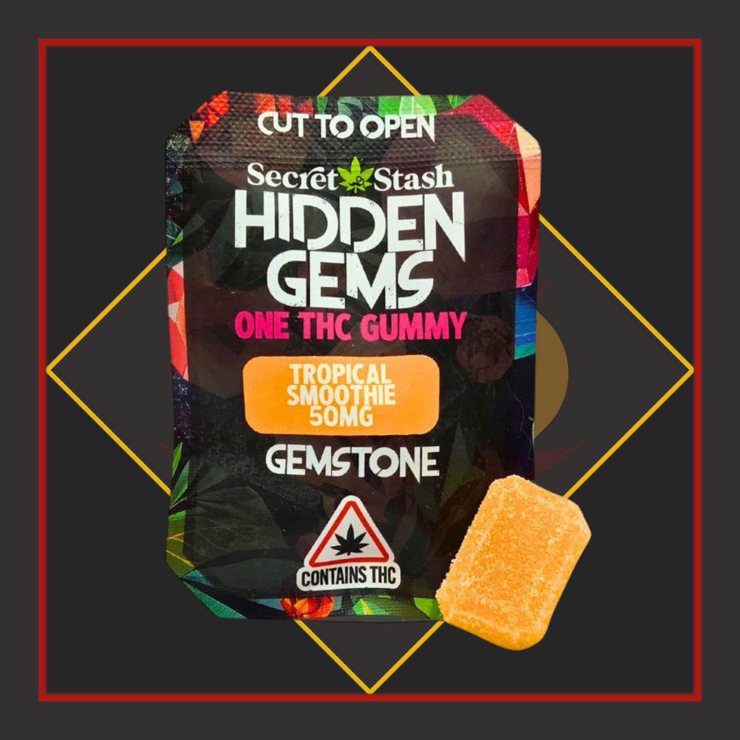 50mg Hidden Gems - THC Solo Gem - Tropical Smoothie *Secret Stash