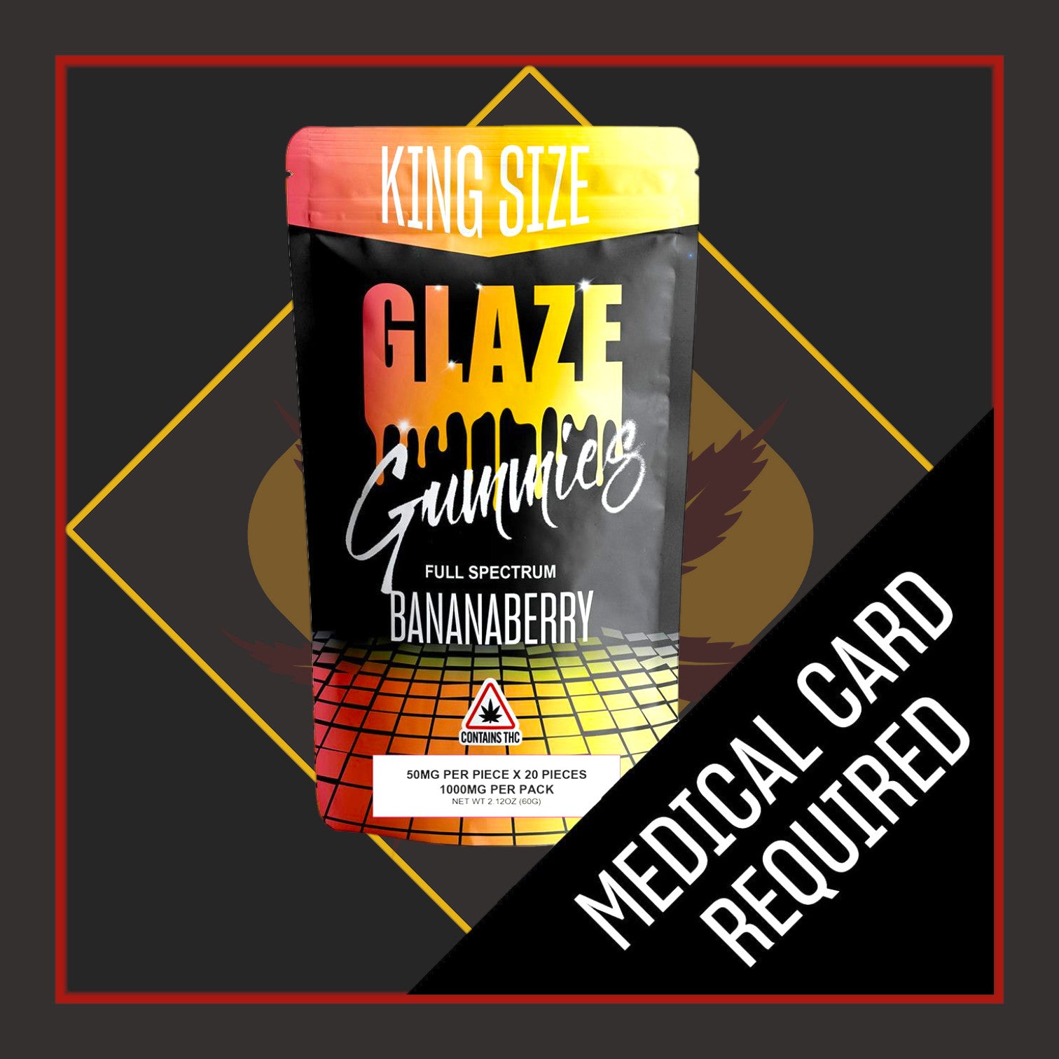 1000mg Full Spectrum Gummies - Bananaberry *Glaze