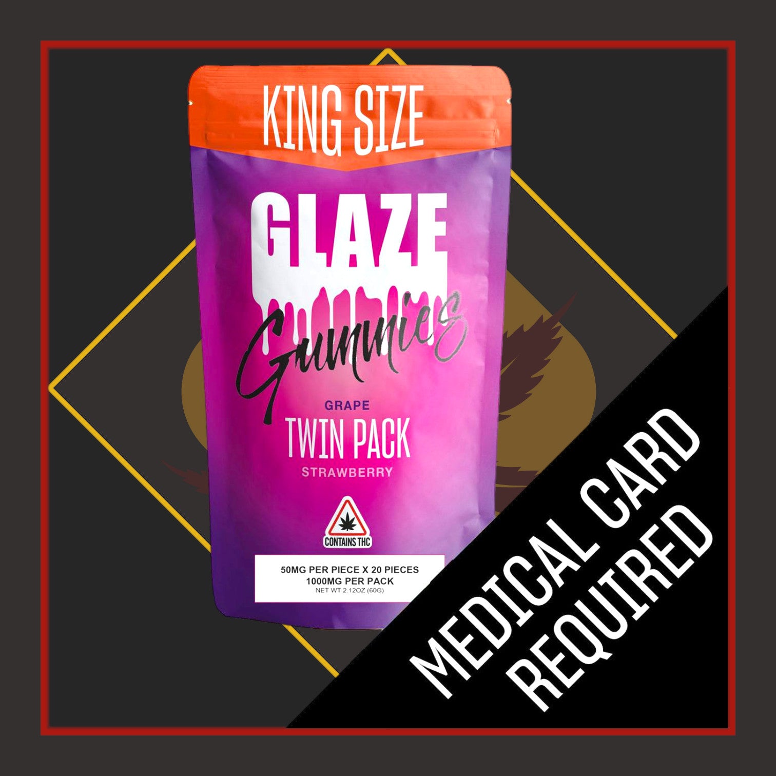 1000mg Gummies - Grape & Strawberry Twin Pack *Glaze