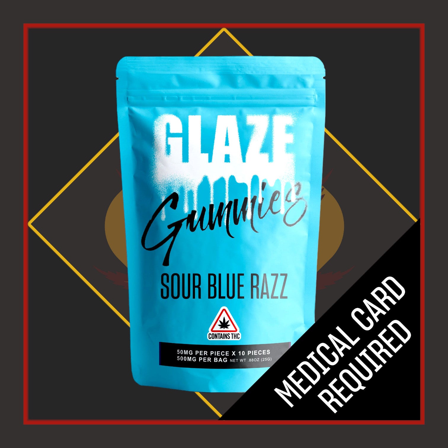 500mg Sour Blue Razz Gummies *Glaze