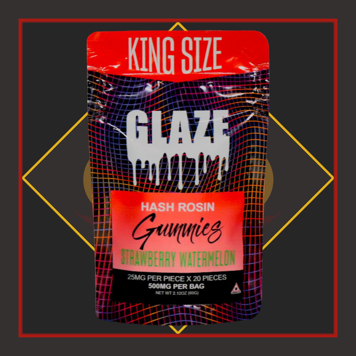 500mg Hash Rosin Gummies - Strawberry Watermelon *Glaze