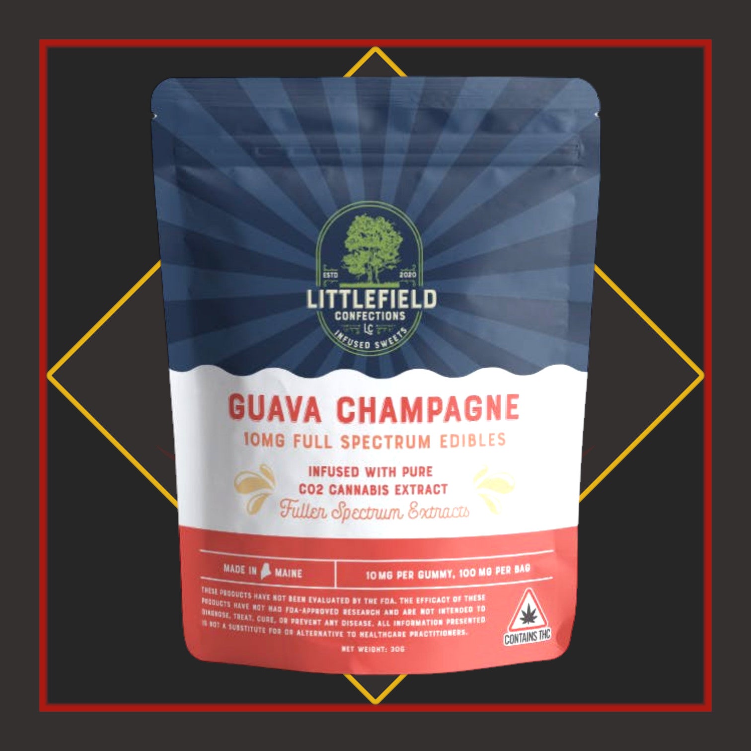 100mg Full Spectrum Gummies - Guava Champagne *Littlefield Confections