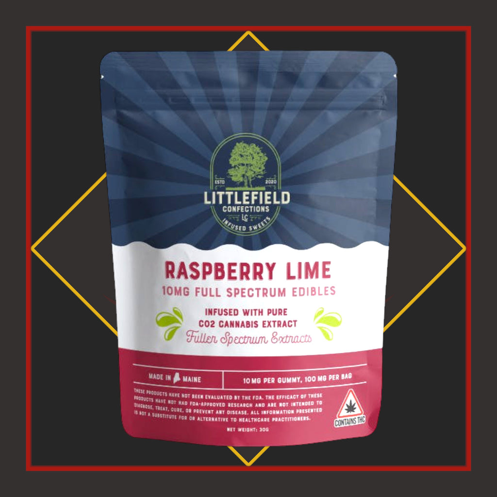 100mg Full Spectrum Gummies - Raspberry Lime *Littlefield Confections