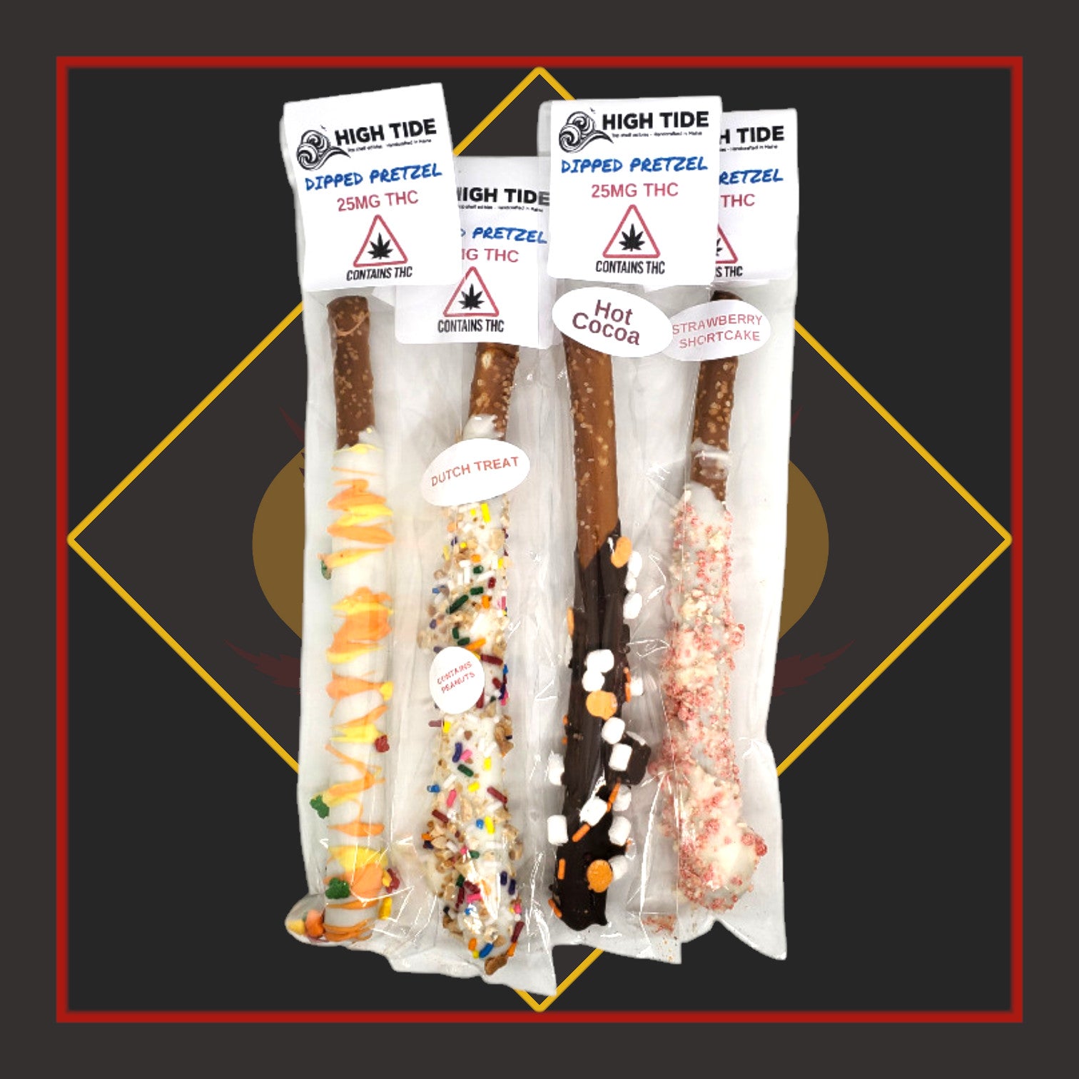 25mg Chocolate Dipped Pretzel Sticks *High Tide Edibles