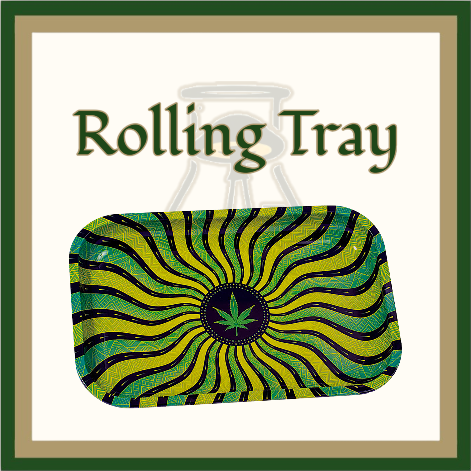 TRAY - Medium Metal Rolling/Dab Tray *Cap & Stem Provisons