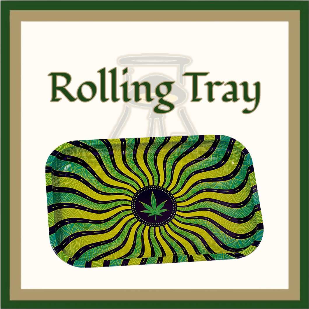 TRAY - Medium Metal Rolling/Dab Tray *Cap & Stem Provisons