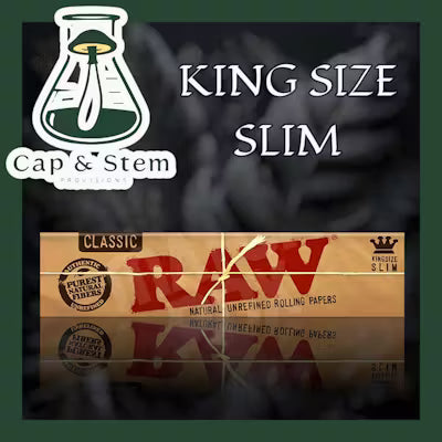 PAPERS - RAW King Size Supreme Rolling Papers *Cap & Stem Provisions